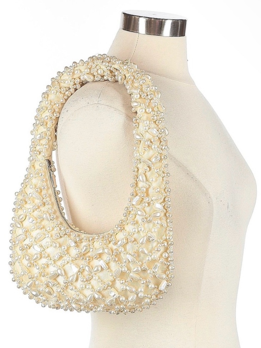 Zara Pearl Cream ivory Shoulder Bag evening purse bridal mermaid